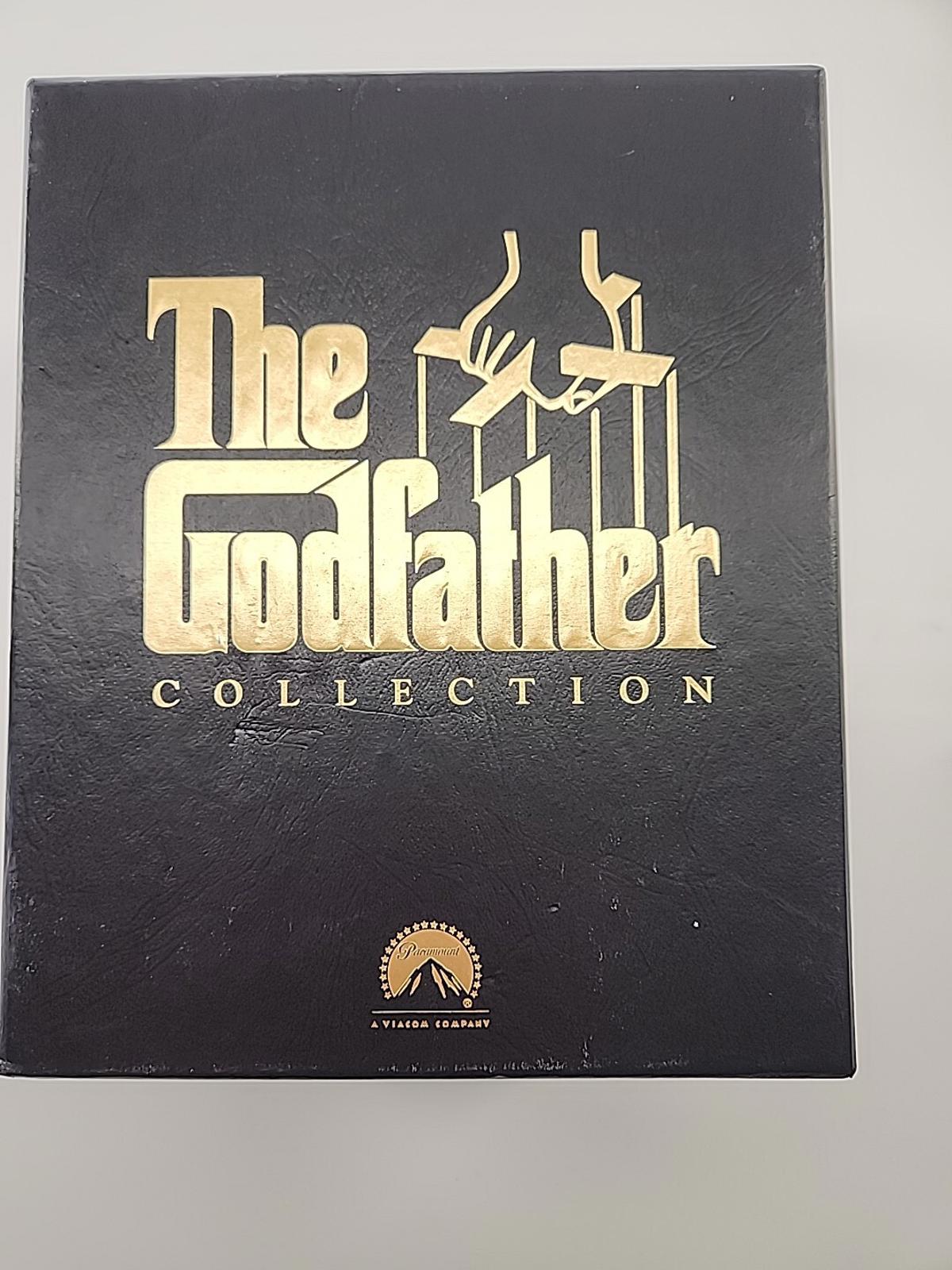The Godfather Trilogy Part I II and III VHS boxed sets include 6 tapes.
