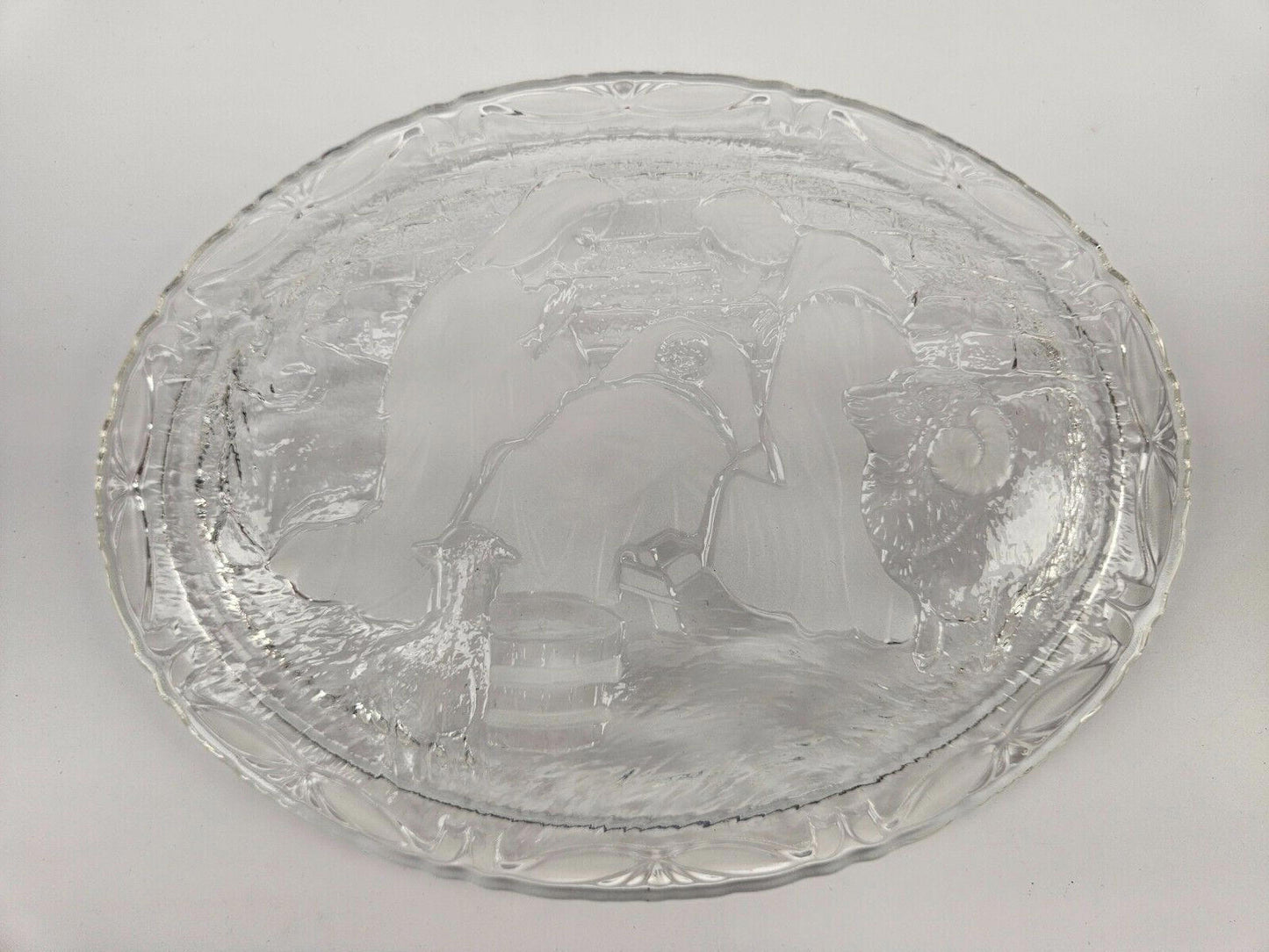 Mikasa Rejoice Nativity Crystal Plaque Plate with Stand Christmas Jesus
