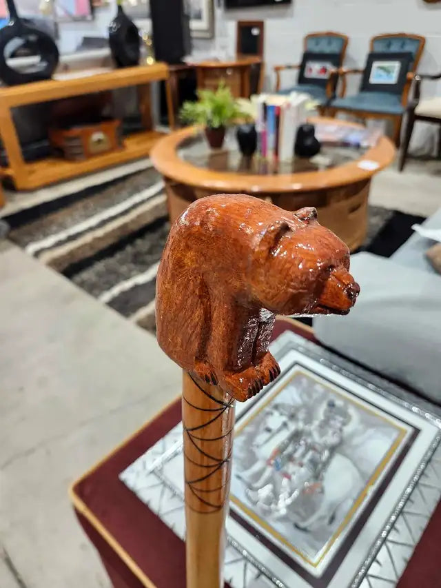 Carved Wood Bear Walking Stick