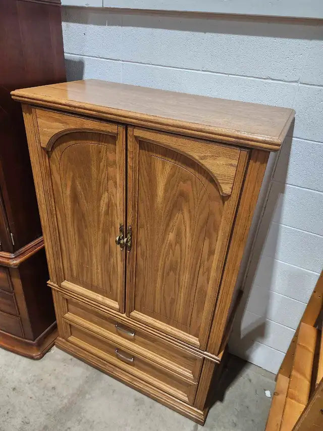 Oak Rolling Armoire