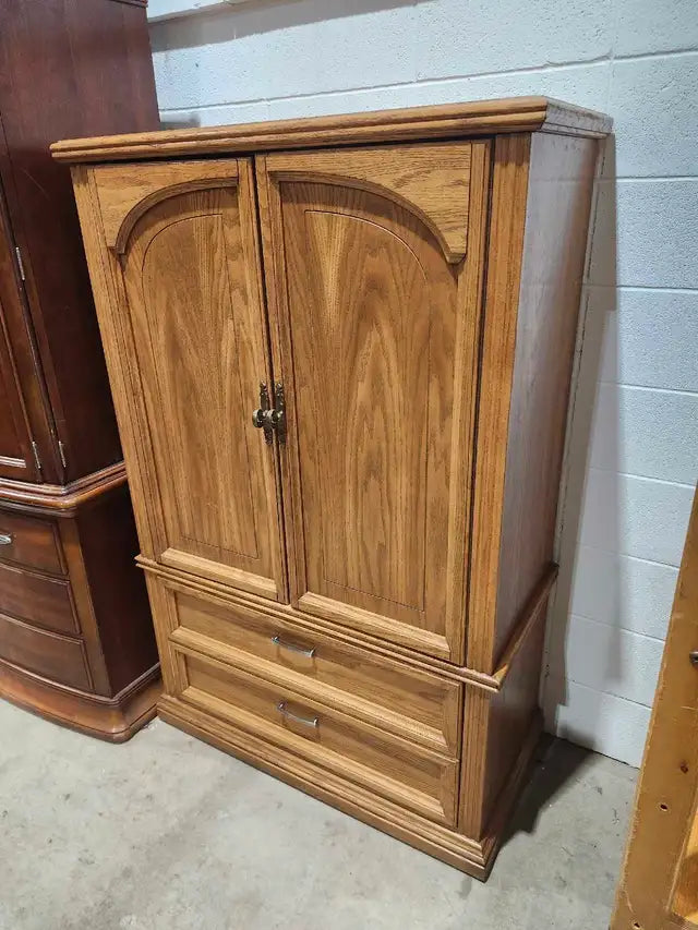 Oak Rolling Armoire