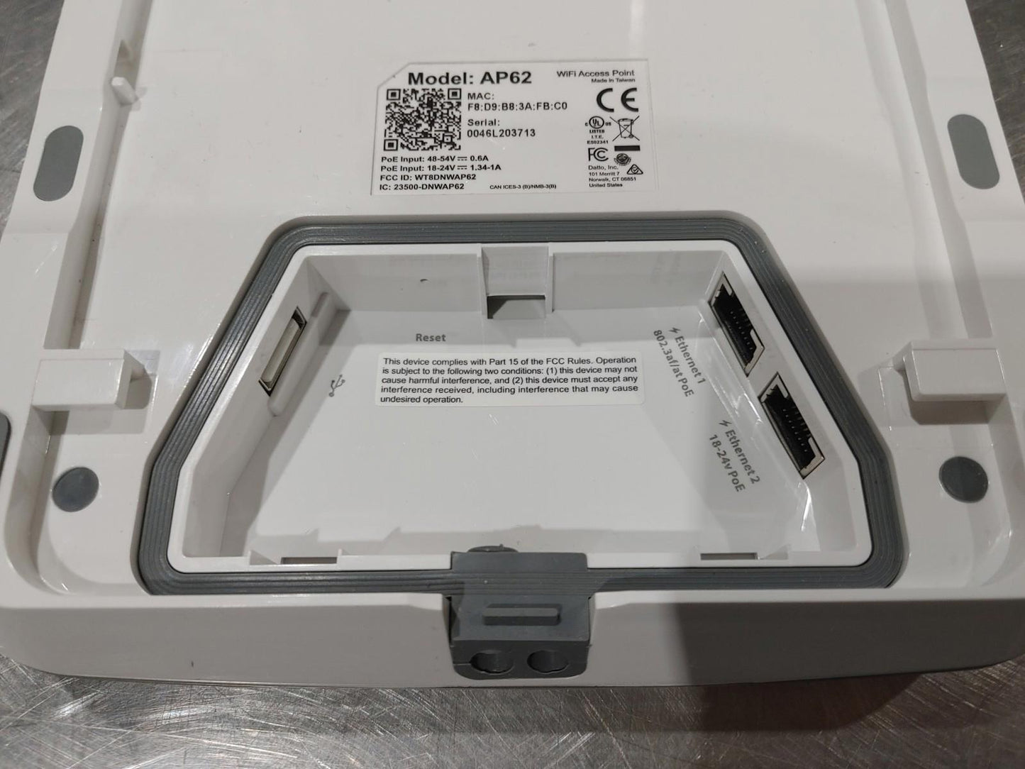 Excellent Condition Datto Model AP62 POE Wireless Access Point White Untested