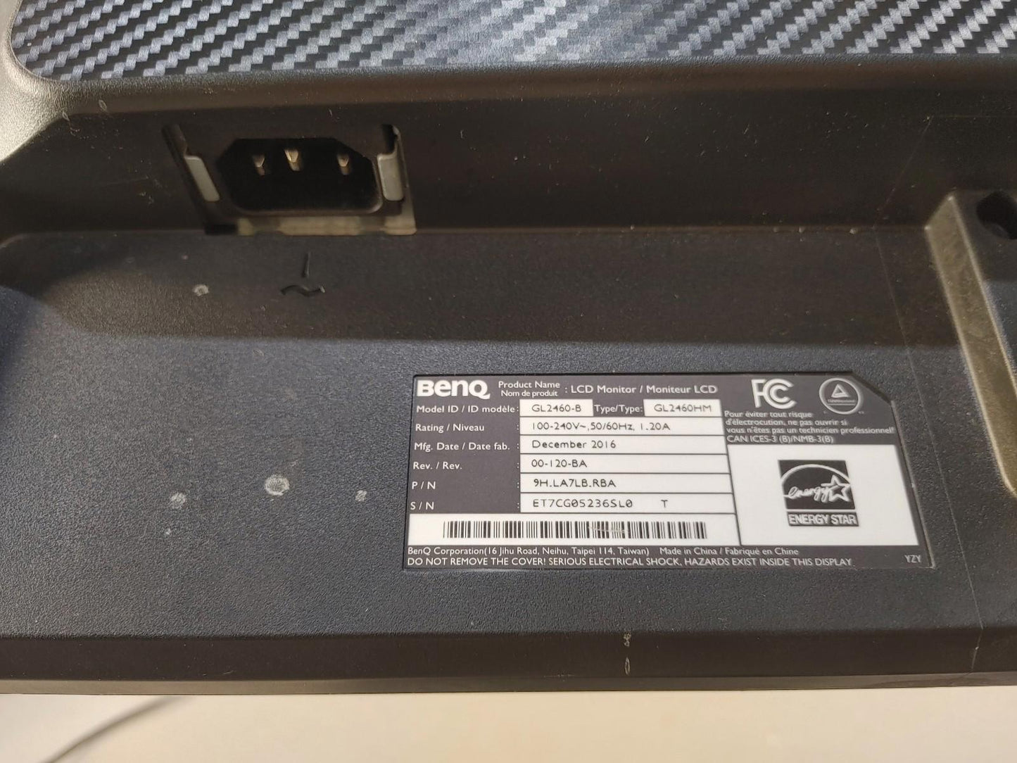 BenQ GL2460-B 24inch HDMI FHD 1080P Monitor with Vivo Stand Black - Fair