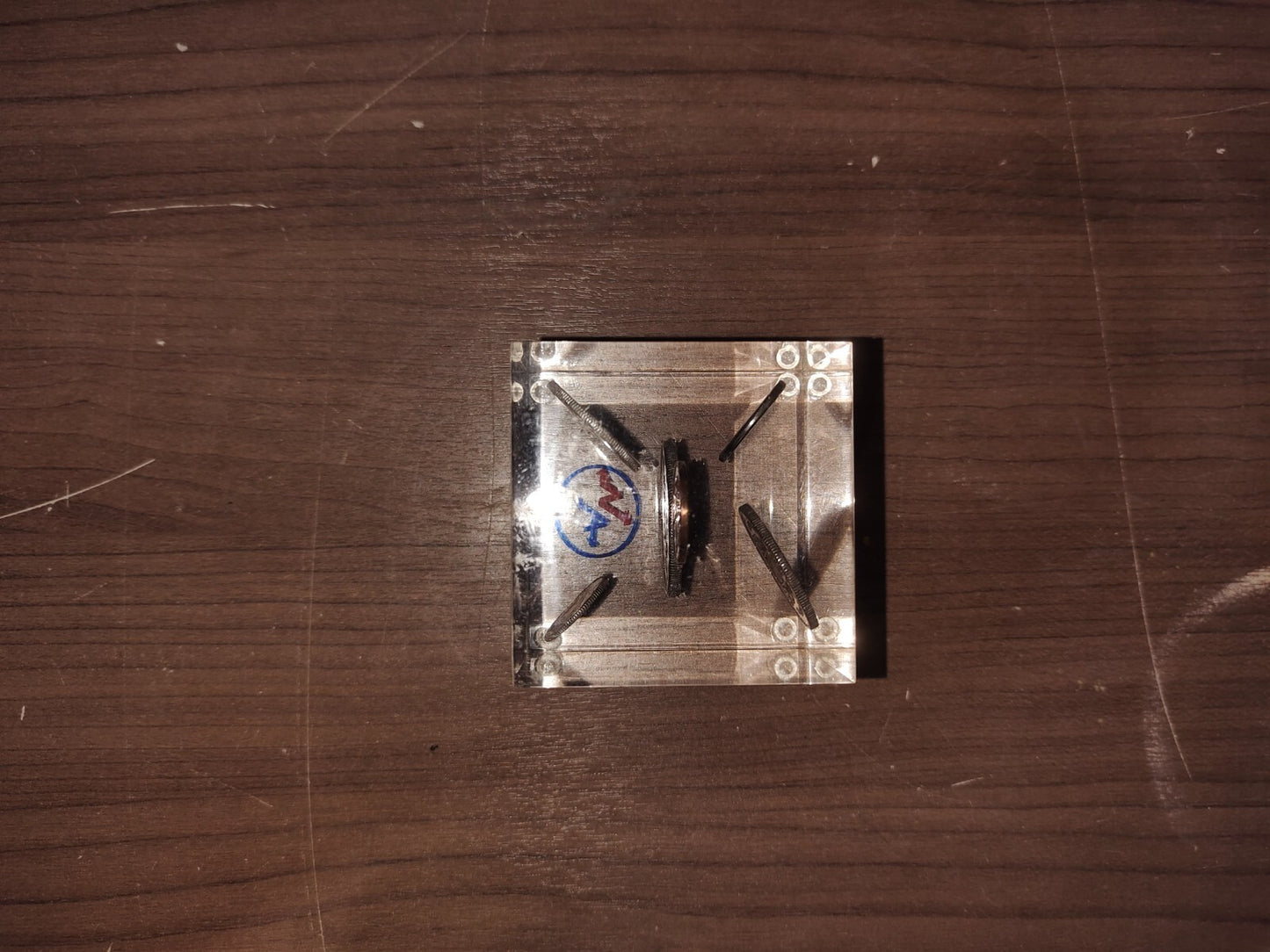 Vintage 1965 Coins Set Cube Paperweight