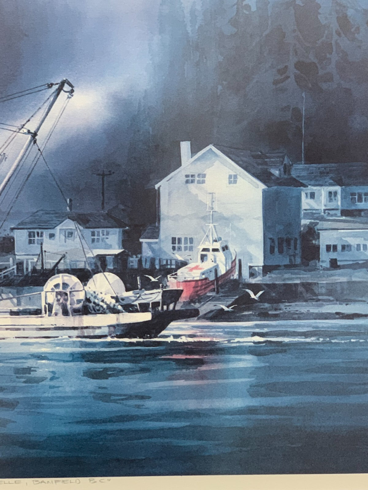 'Pacific Belle' Bamfield BC painting By Harry Heine, 27/350