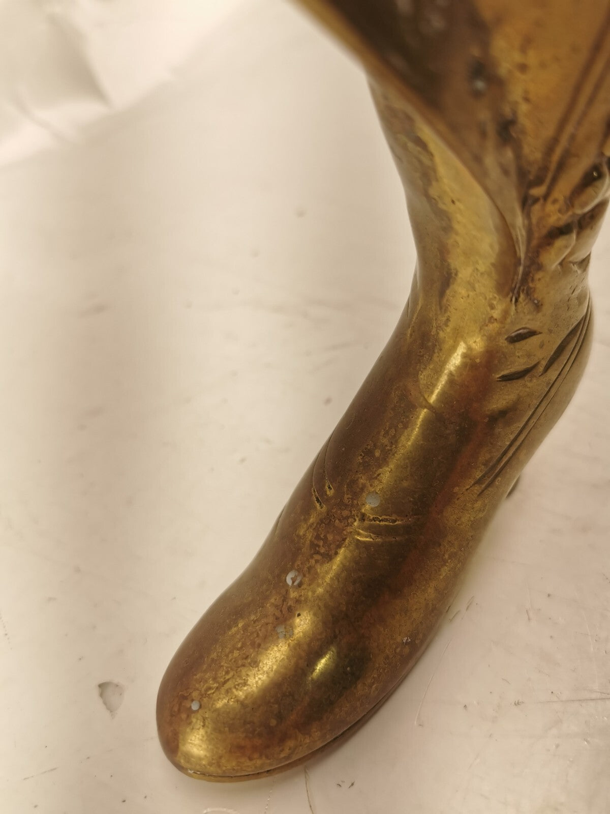 Victorian Brass Boot. A novelty Brass Women's Shoe to display