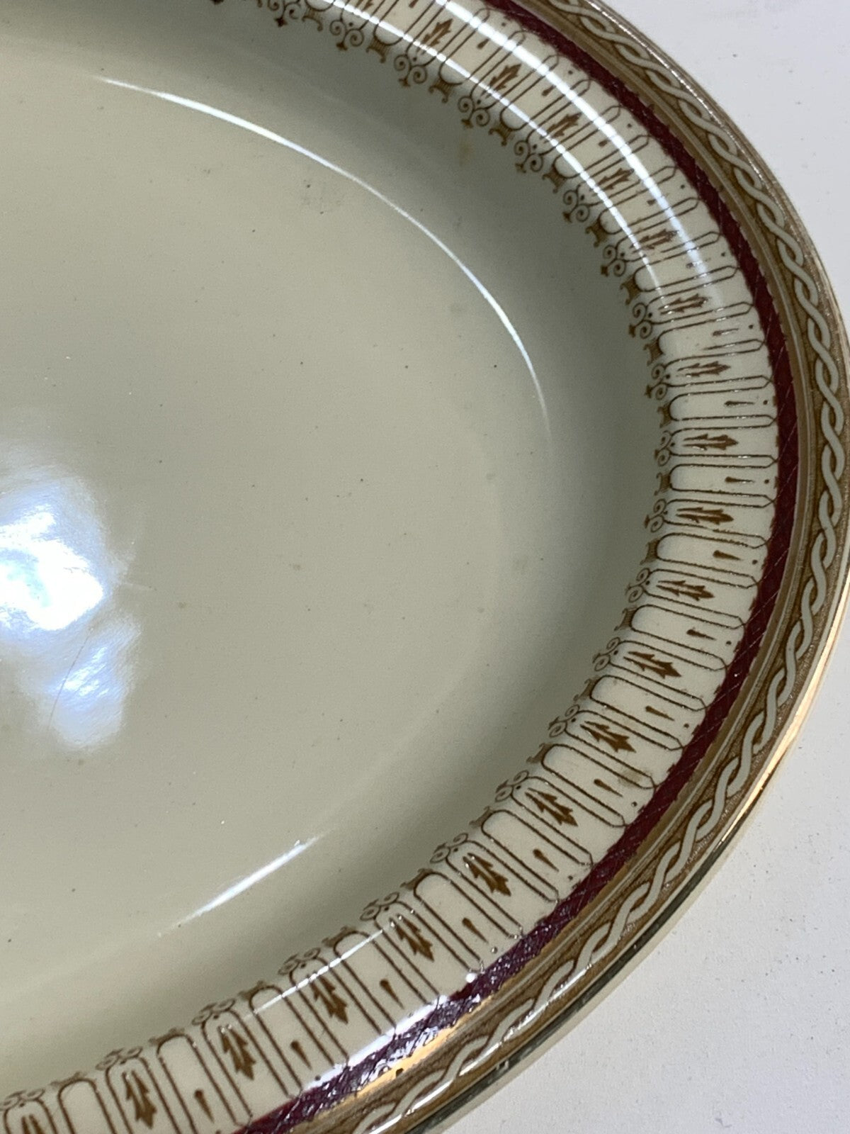 Antique Platter by Wood & Sons Pall Mall Red Pattern, England