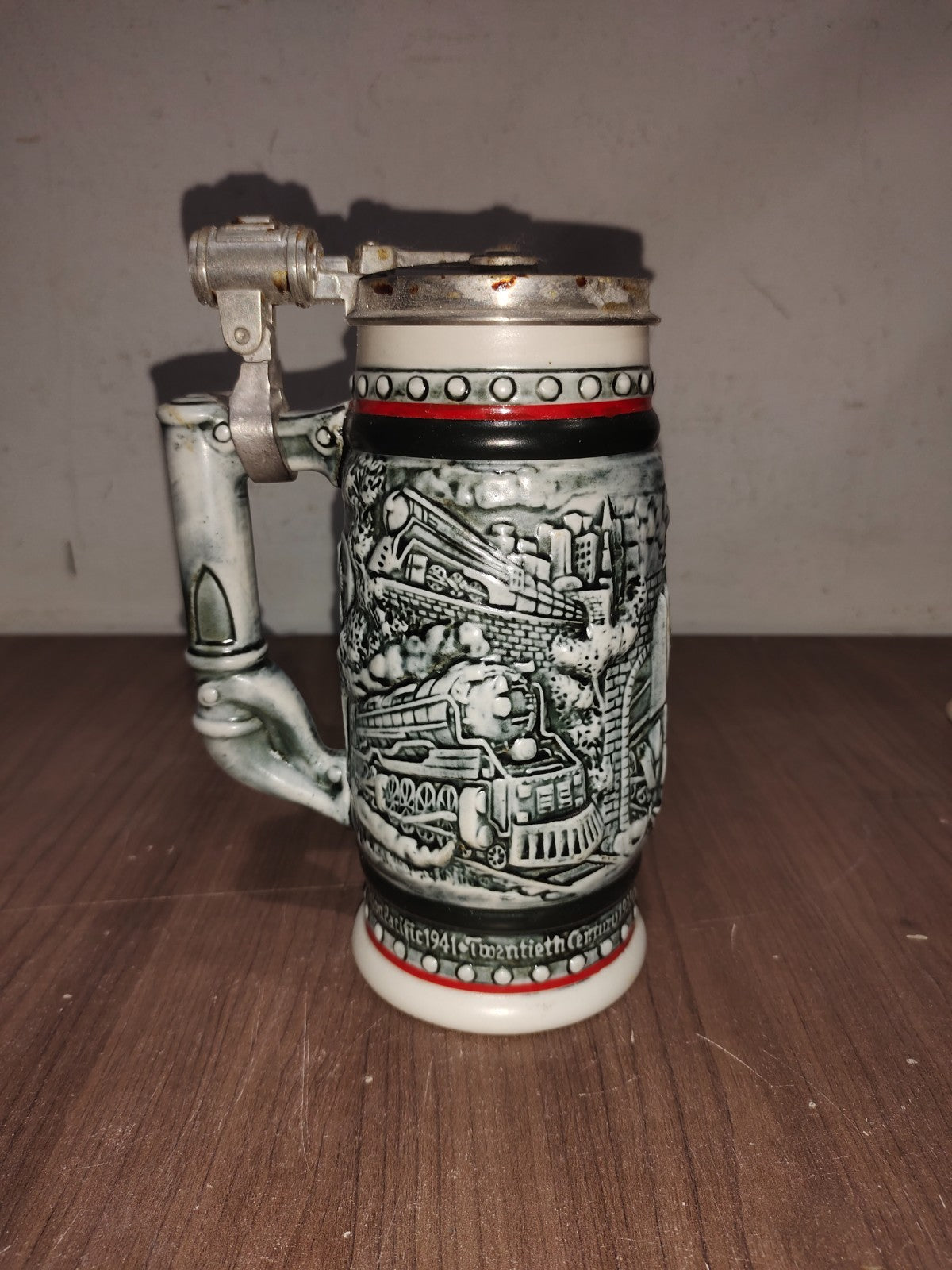 1982 Avon Ceramarte Brazil Decorative Beer Stein Orient Express Trains General