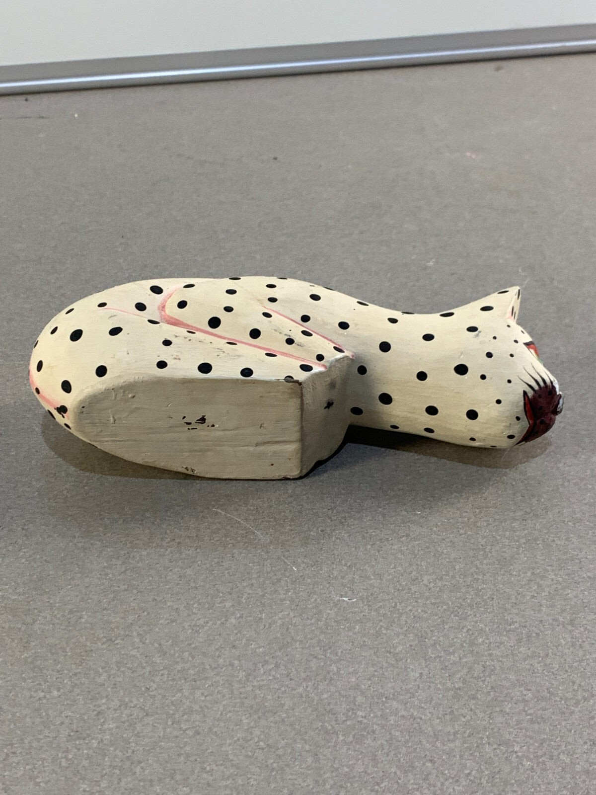 Hand Carved Painted Colorful Cat