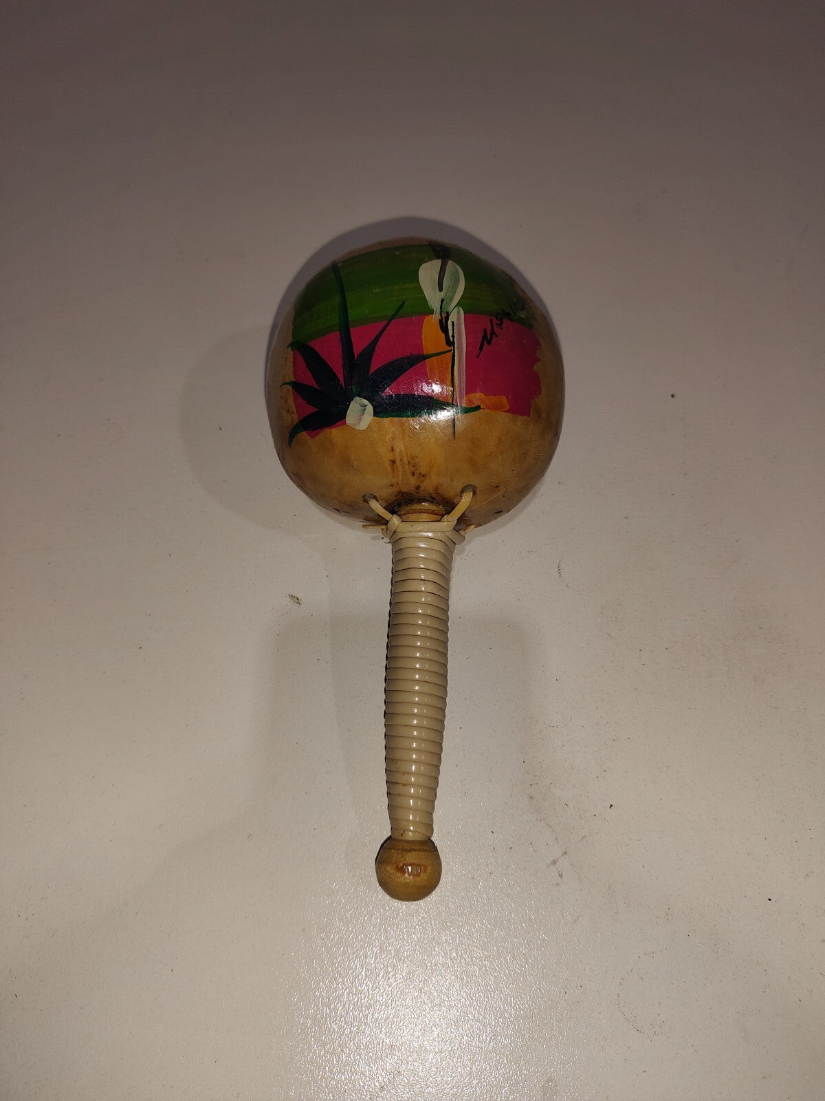 Vintage Wood Painted Rattle Toy