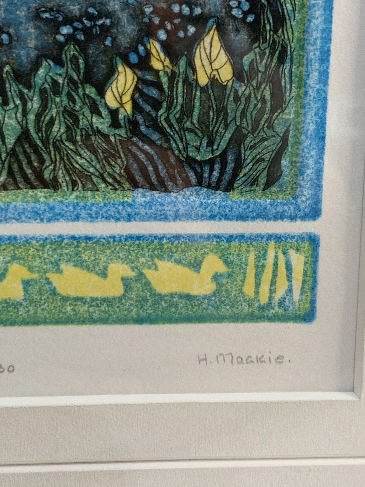 "Ducks and Duckweed" Painting by H. Mackie, 1/30