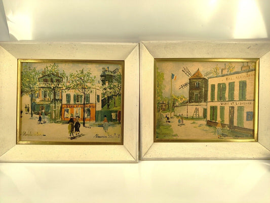 Maurice Utrillo Vintage Art Prints On Board Printed by New York Graphic Society