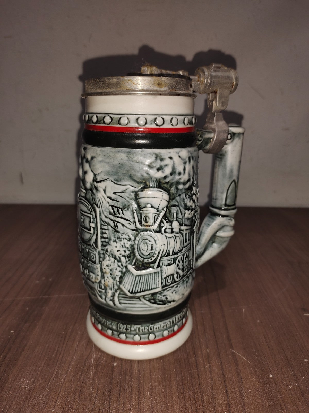 1982 Avon Ceramarte Brazil Decorative Beer Stein Orient Express Trains General