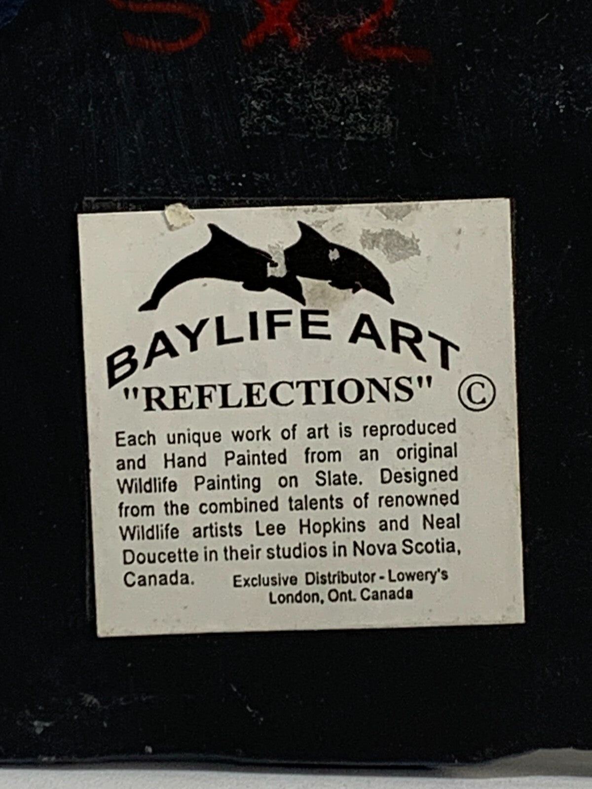 "Blue jay" from the original painting of artists Lee Hopkins and Neal Doucette
