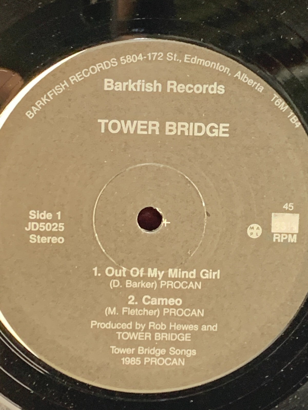 Rare TOWER BRIDGE - OUTOF MY MIND vinyl lp