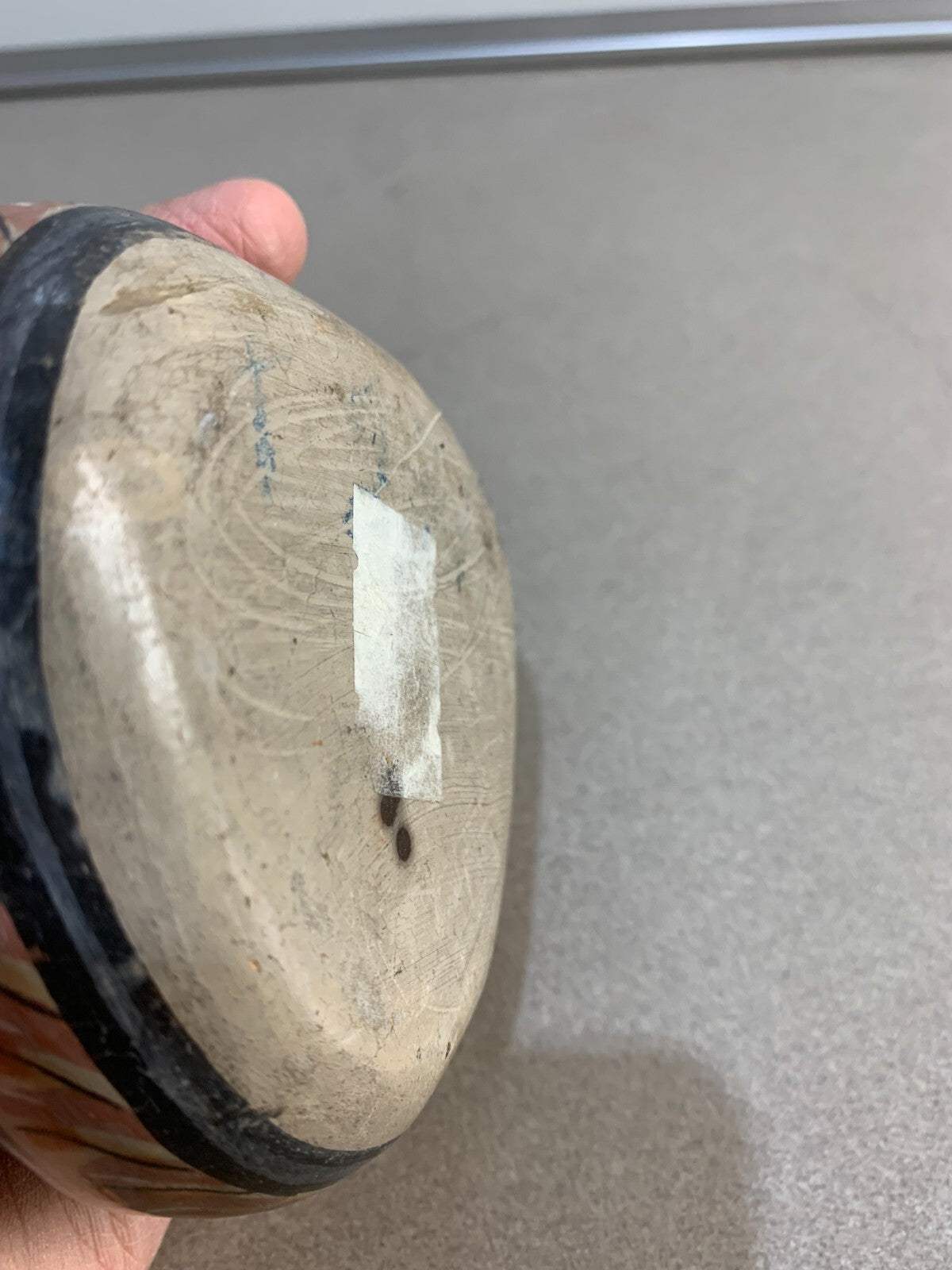 Bird Heart Shape Clay Box Hand Painted Burnished by Medrano Mexican Folk Art