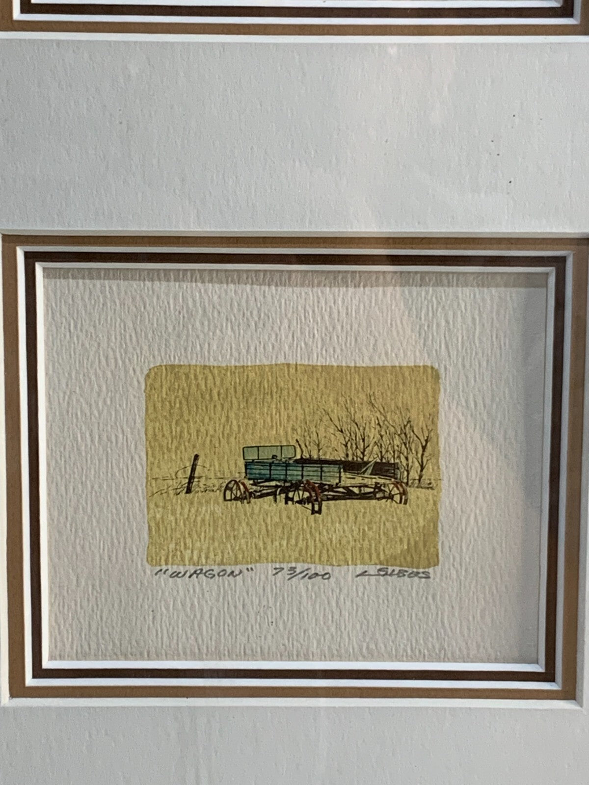"Wagon", "Lambs" & "Corral" painting by Leonard Gibbs, 73/100