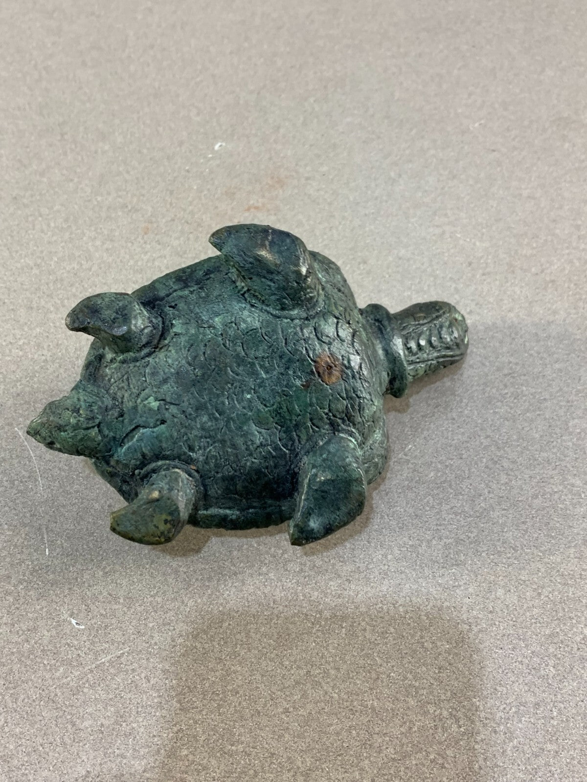 Vintage Hand carved Bronze Turtle Sculpture