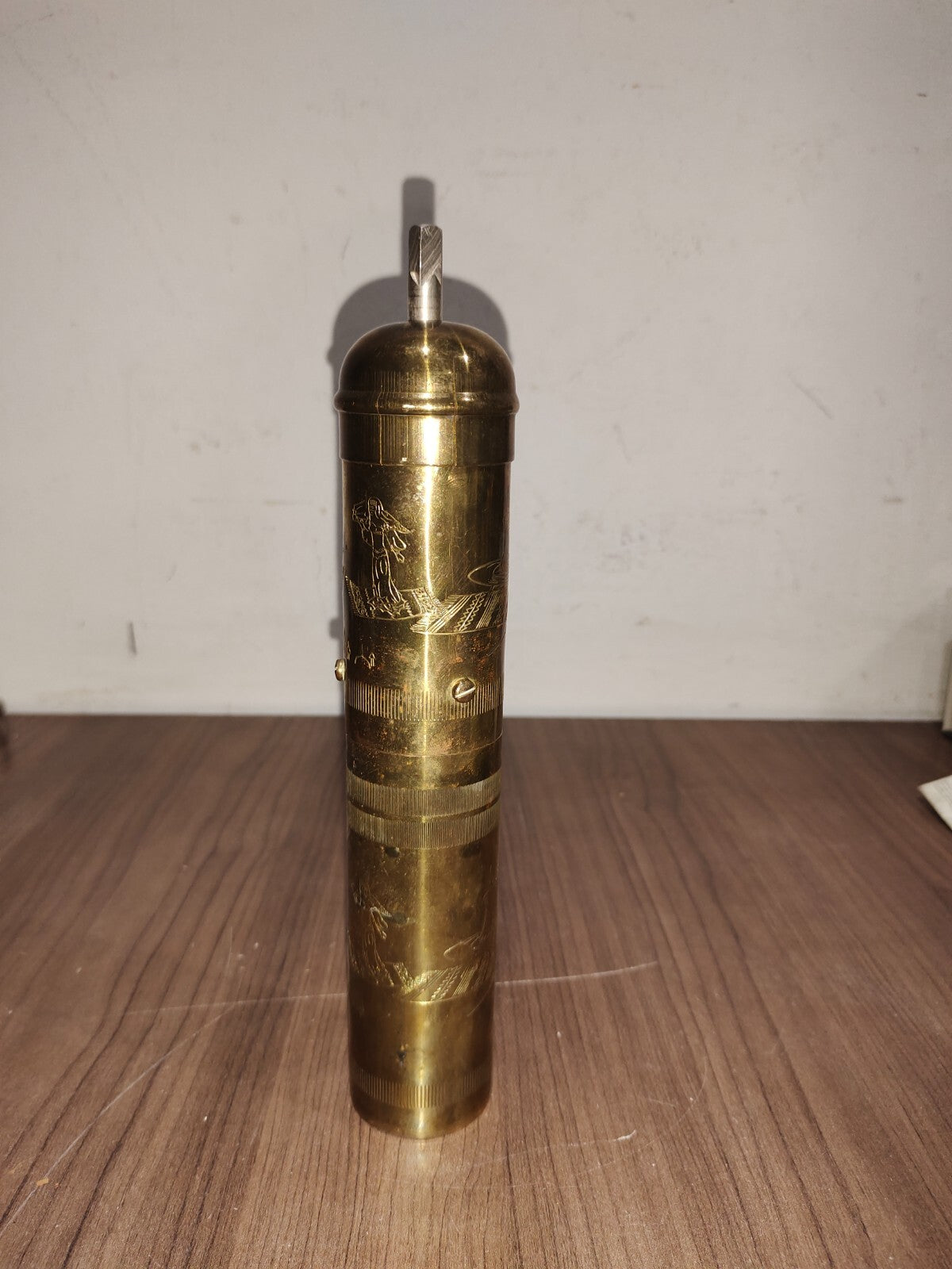 Authentic Vintage Handmade Brass Coffee Grinder Mill