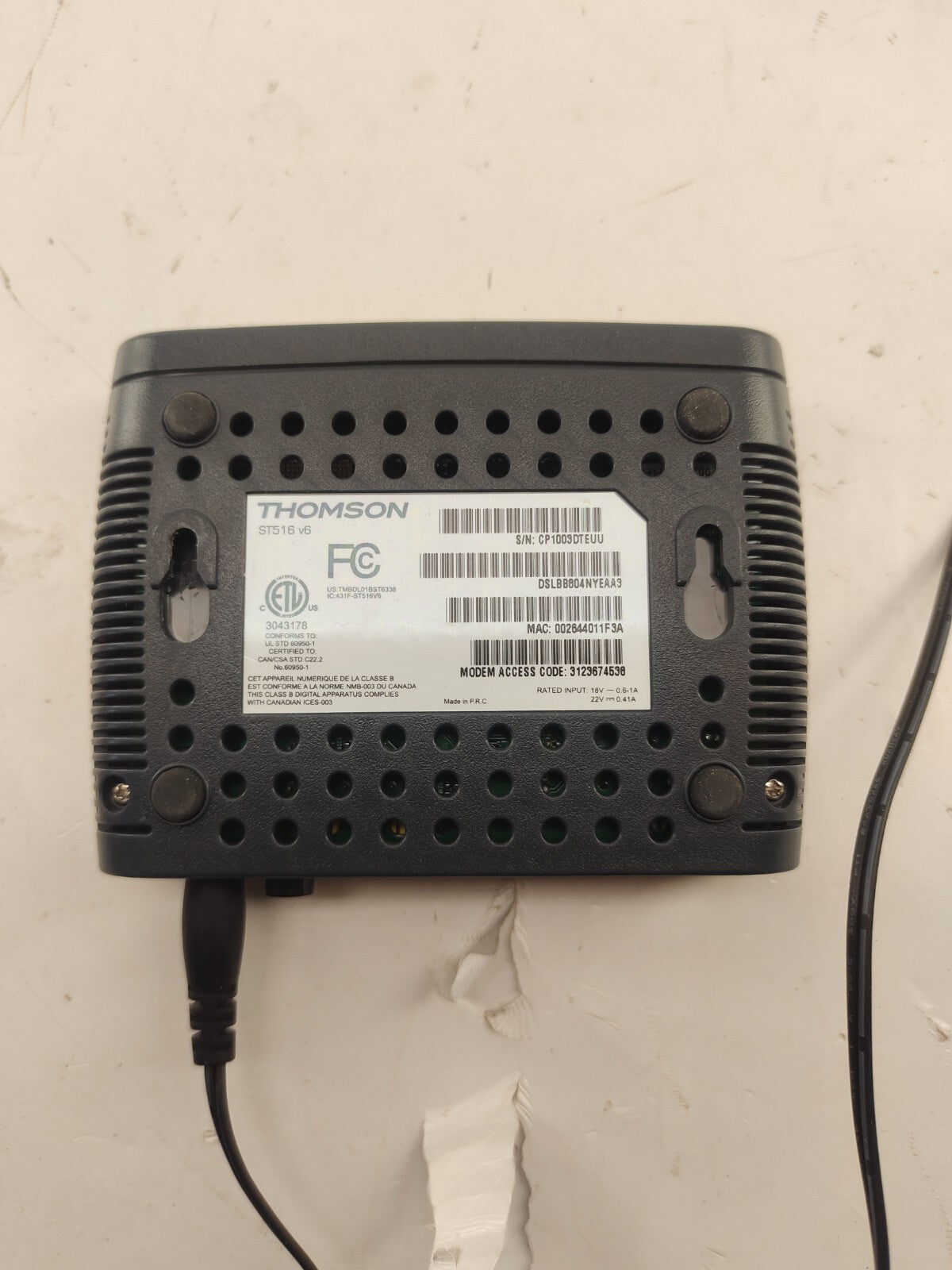 Thomson SpeedTouch 530 Ethernet ADSL Router