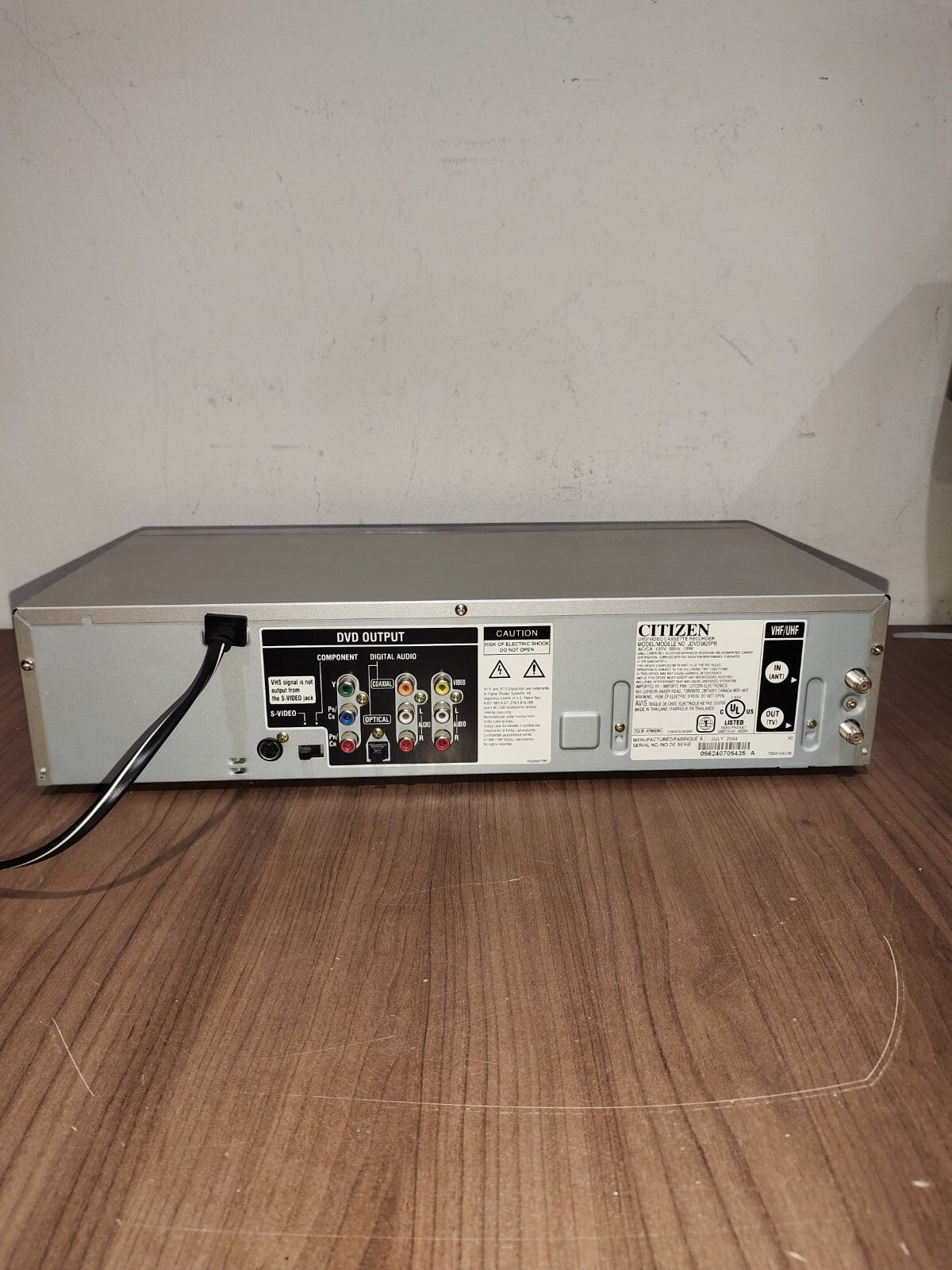 Citizen VCR/DVD Hi-Fi Stereo Comb - JDVD3825PB