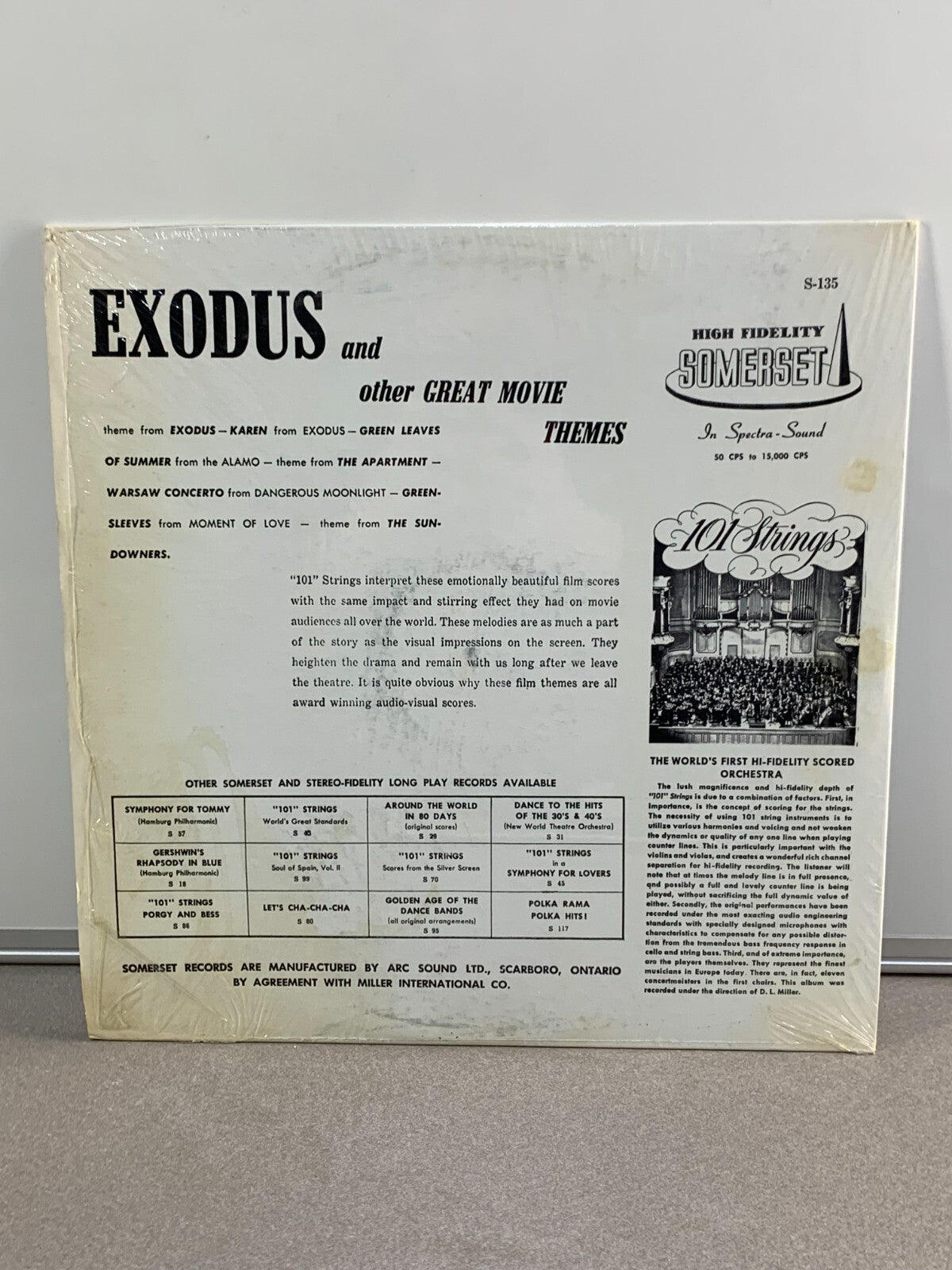 101 STRINGS LP Exodus and other Great Movie Themes - S-135