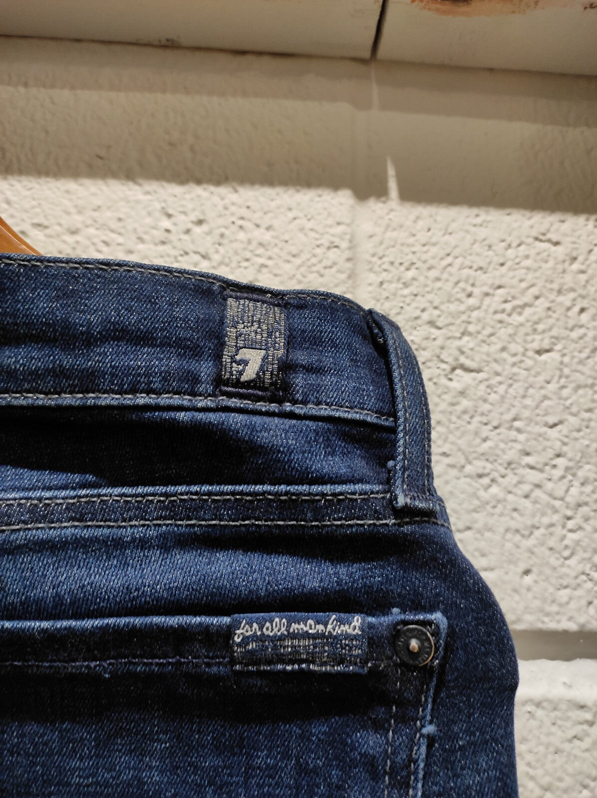 7 For All Mankind - Dark Wash Zip Bottom Gwenevere Jeans, Women Size 30 NWT