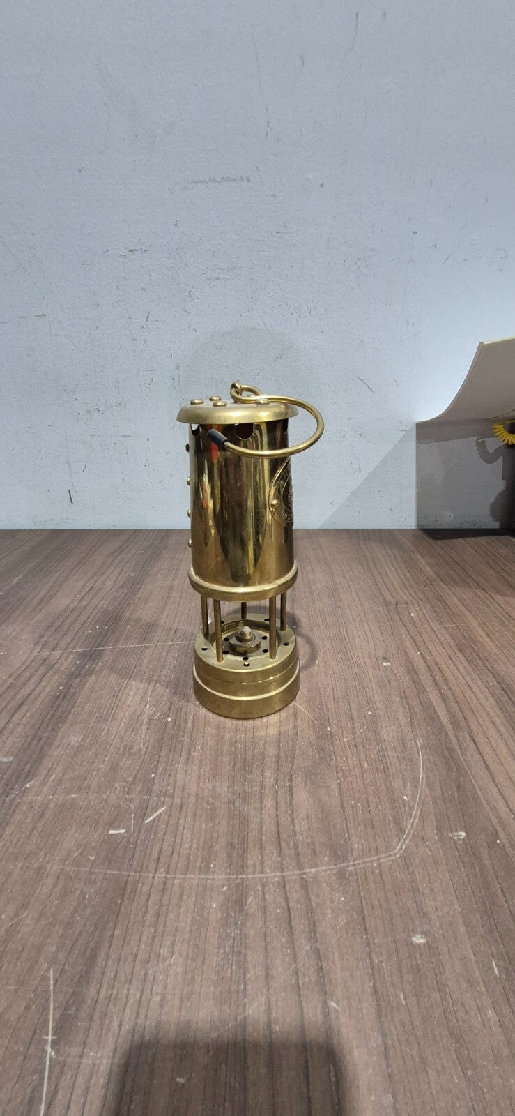 Vintage Brass British Coal Mining Miners Lamp Aberaman Colliery Wales UK