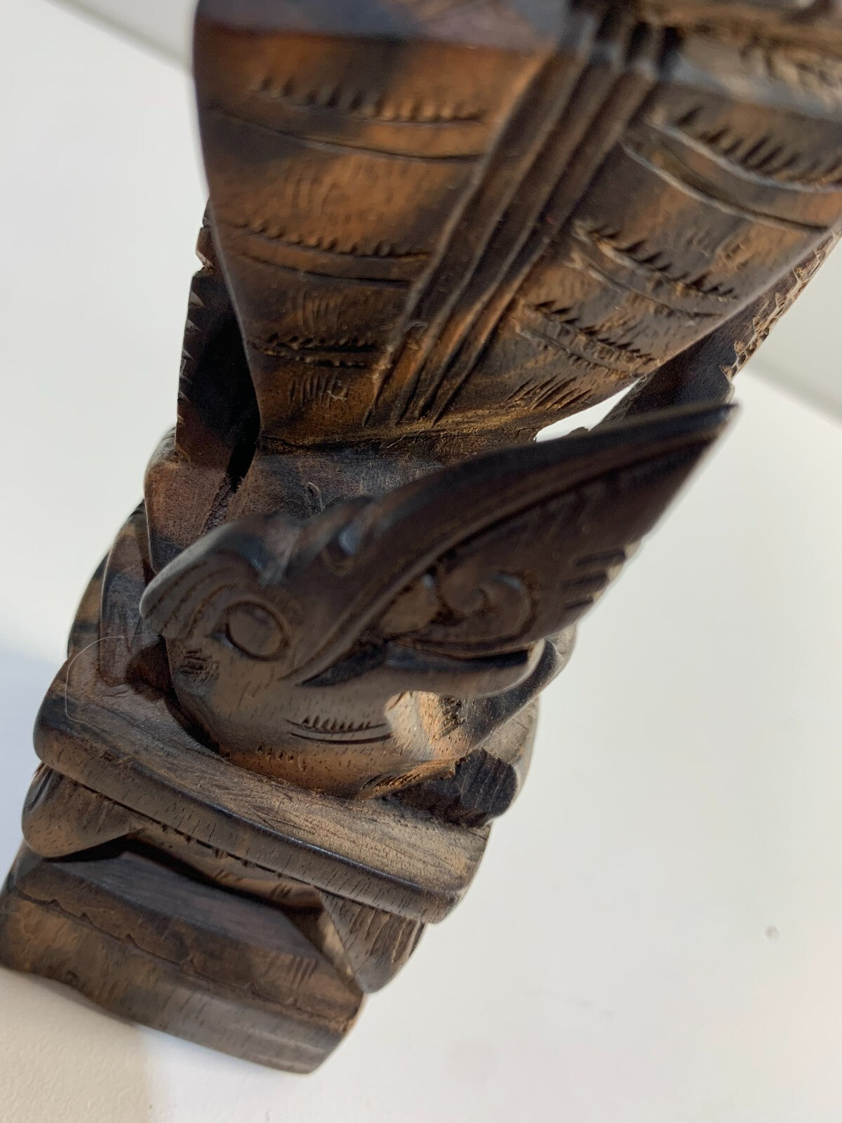 Wood Carved Vishnu Garuda Bird Decorative Art Sculpture