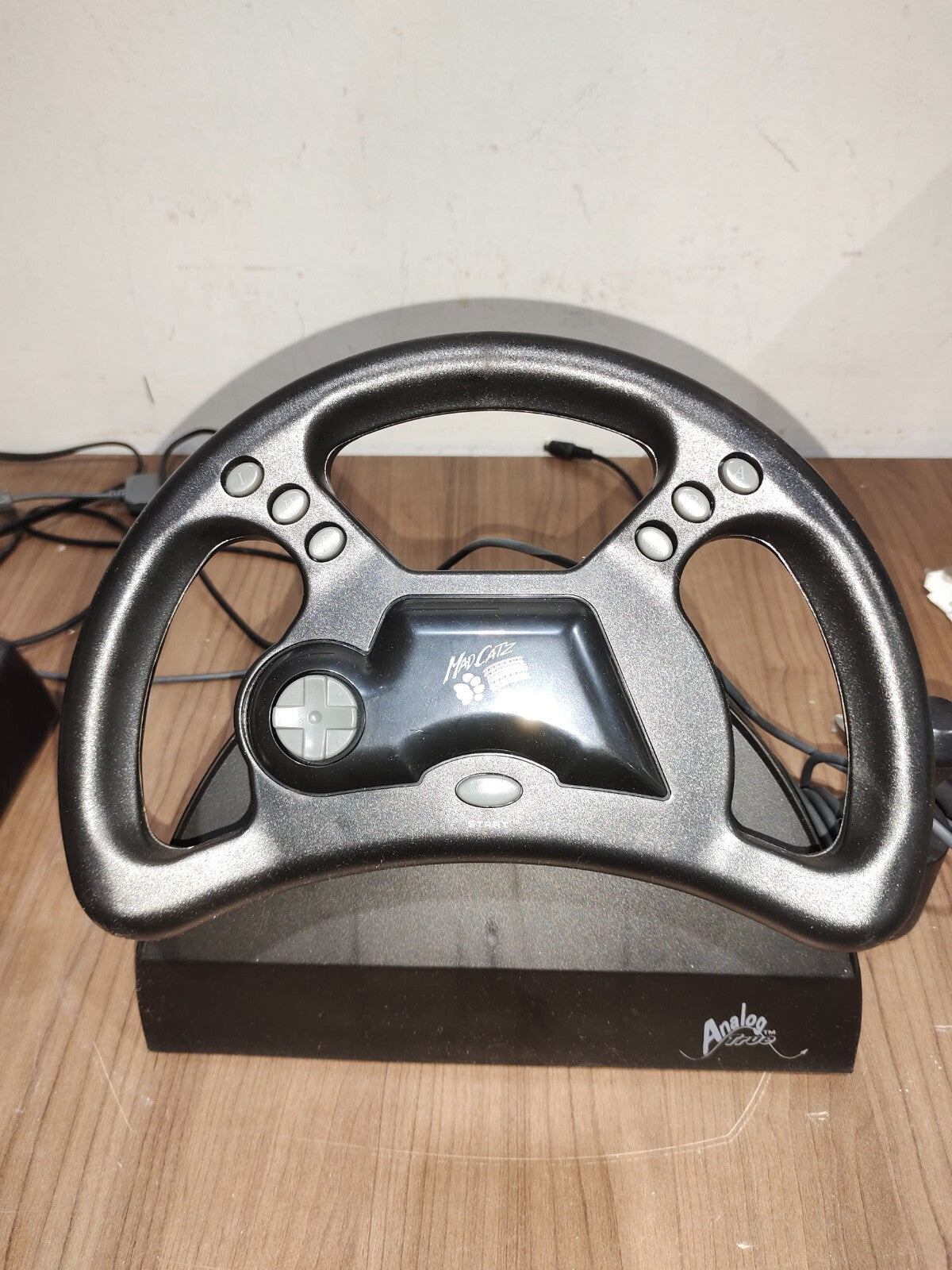 Vintage Mad Catz Racing Analog Steering Wheel with Foot Pedals