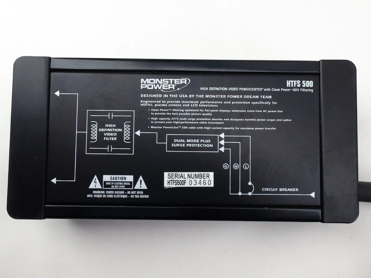 MONSTER POWER HTFS500 video power center / surge protector