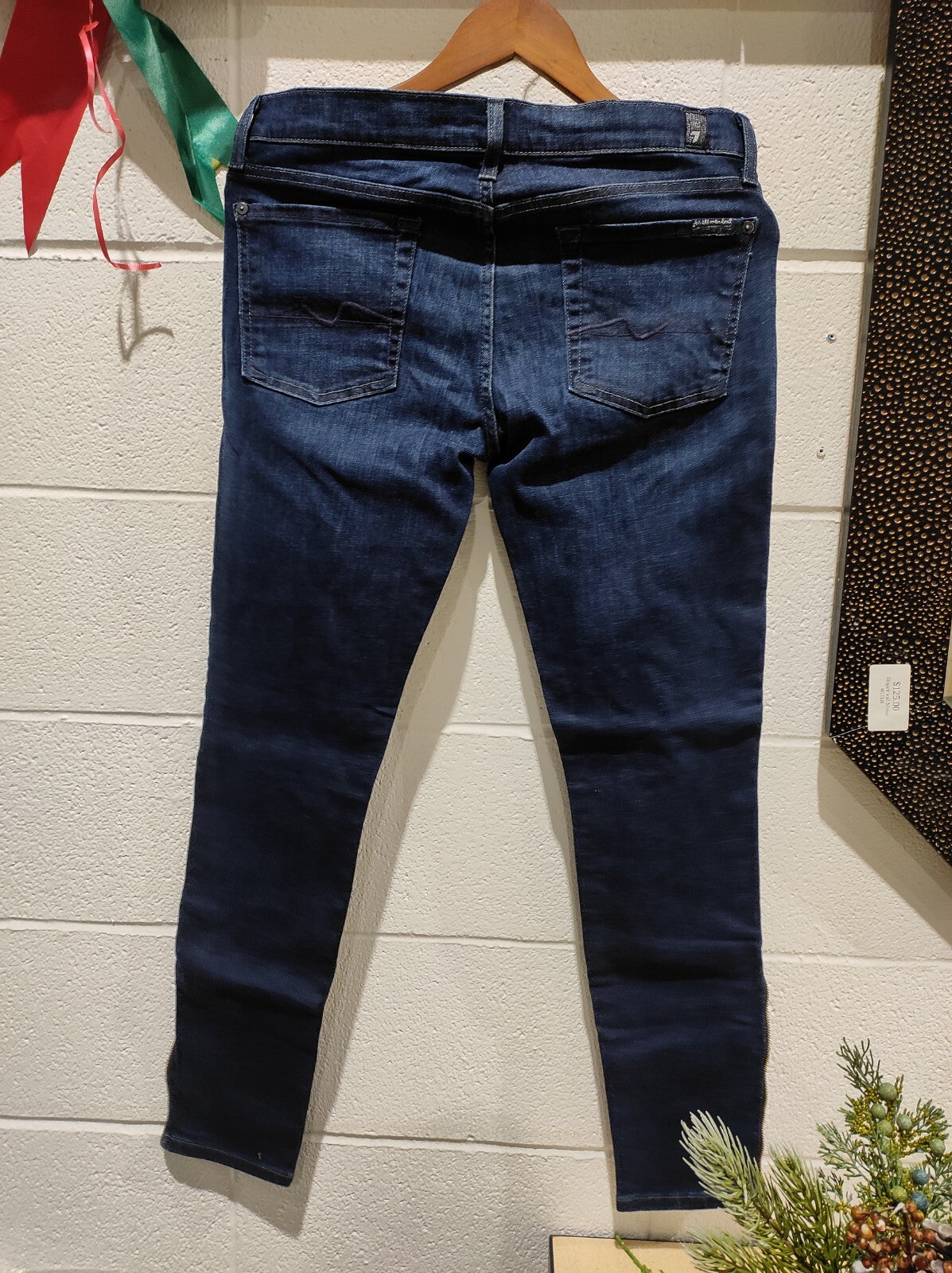 7 For All Mankind - Dark Wash Zip Bottom Gwenevere Jeans, Women Size 30 NWT