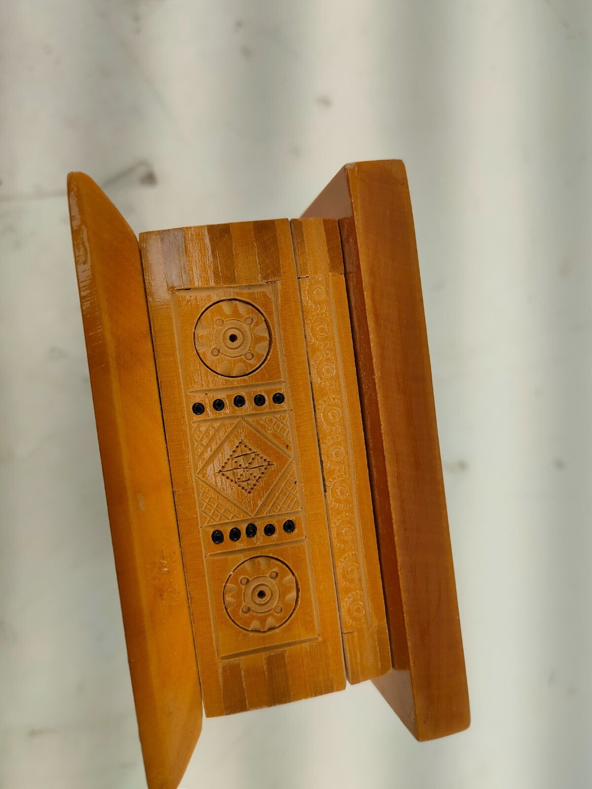 Rare vintage antique old wooden carving Ukraine box