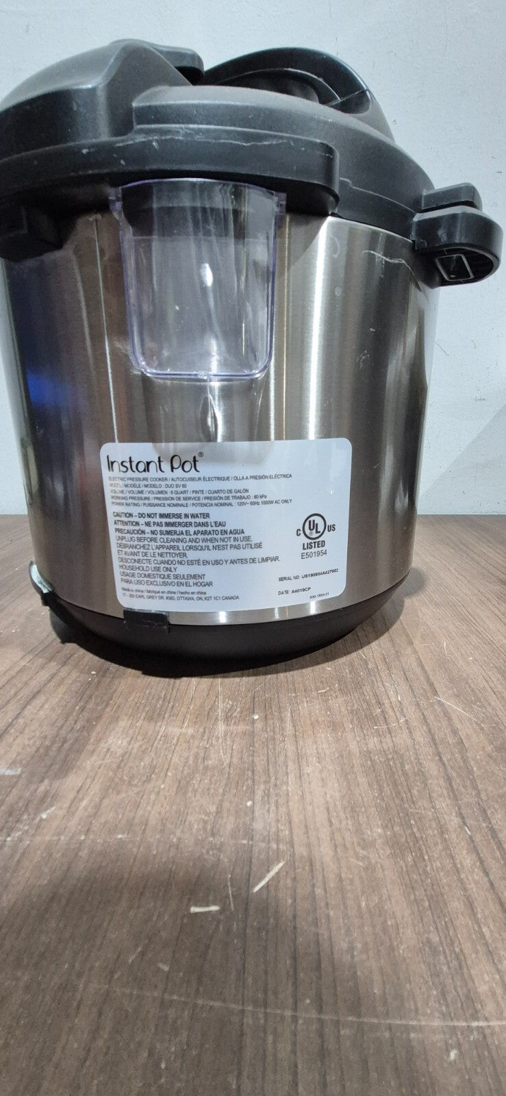 Instant Pot Duo SV 60 Electric Pressure Cooker 6 Quarts Sous Vide