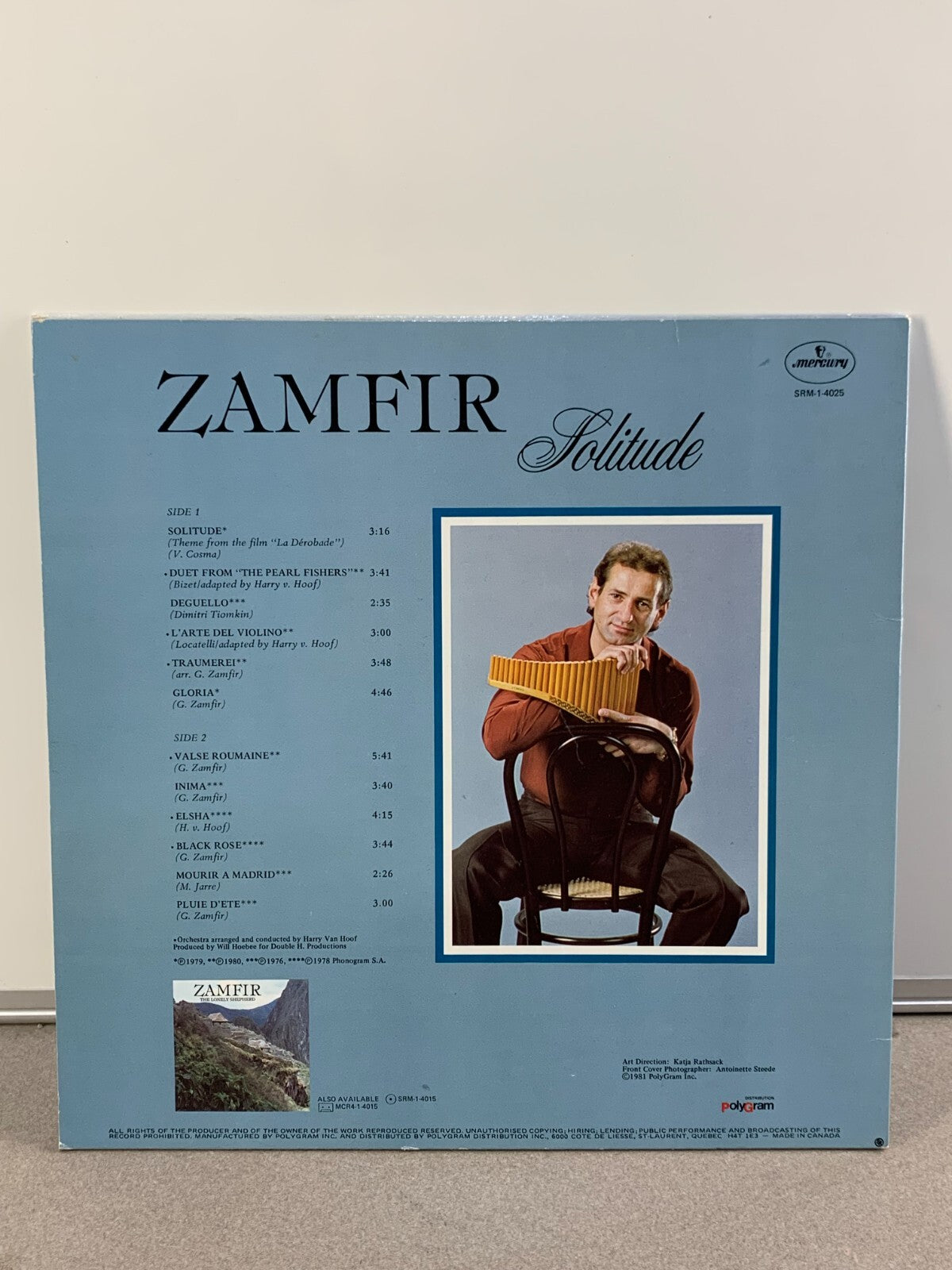Zamfir - Solitude - Mercury SRM-1-4025 Vinyl LP - Pan Flute Classic Instrumental