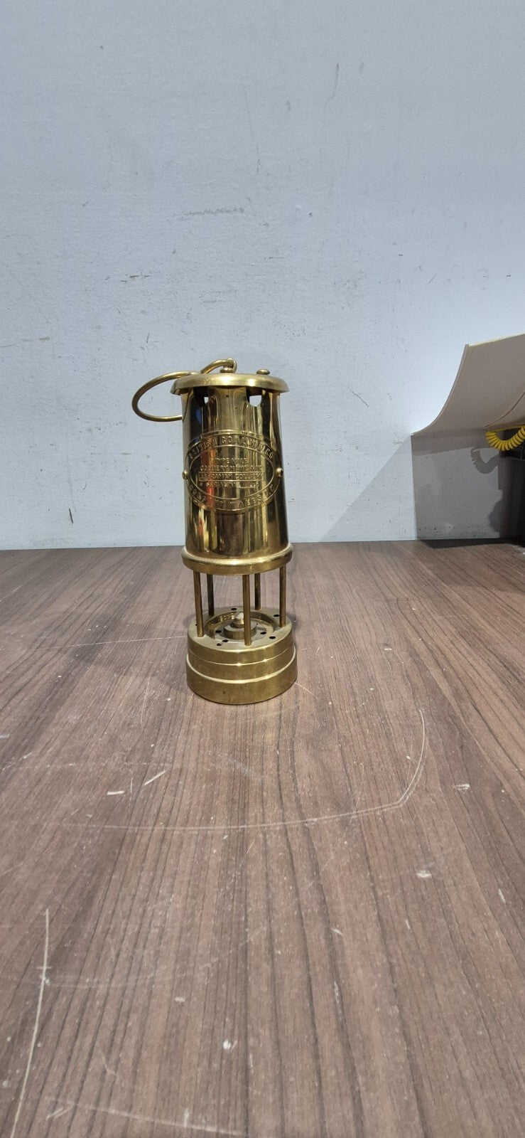 Vintage Brass British Coal Mining Miners Lamp Aberaman Colliery Wales UK