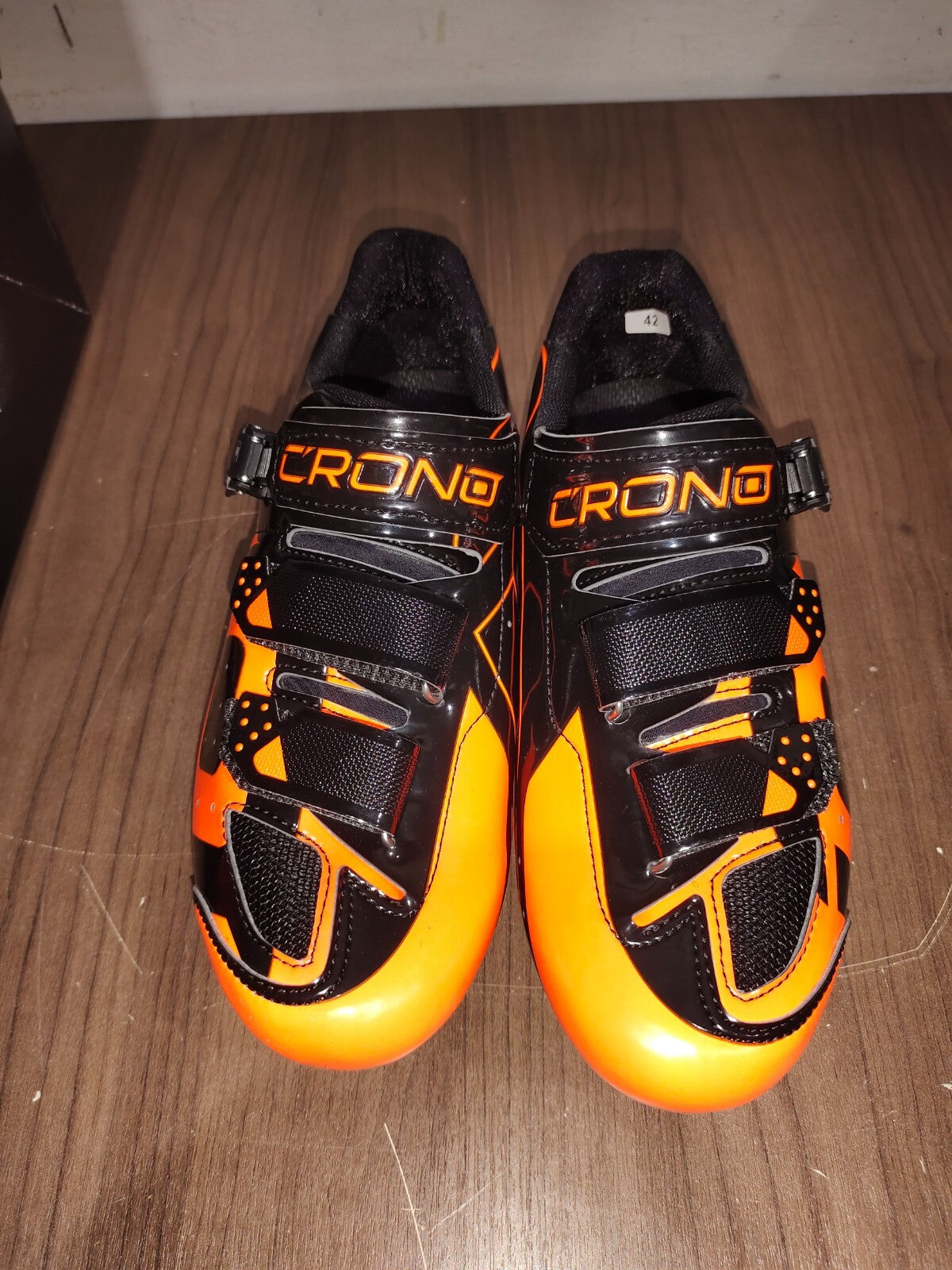 Crono CX-3 17 Mountain Bike Gravel BMX Shoes - Black Orange - Size - 42 (EUR)