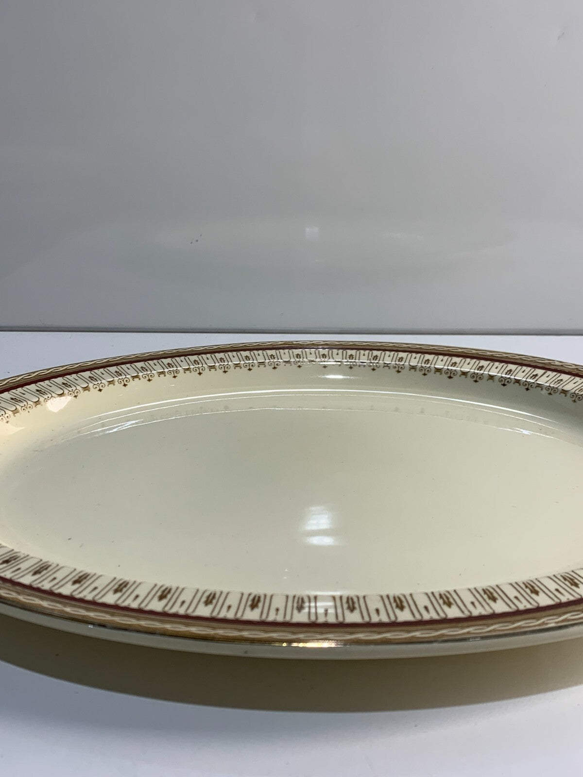 Antique Platters by Wood & Sons Pall Mall Red Pattern, England