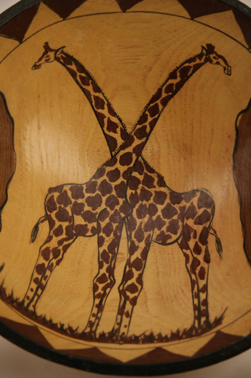 African Wood Bowl set Round Hand Carved Dish