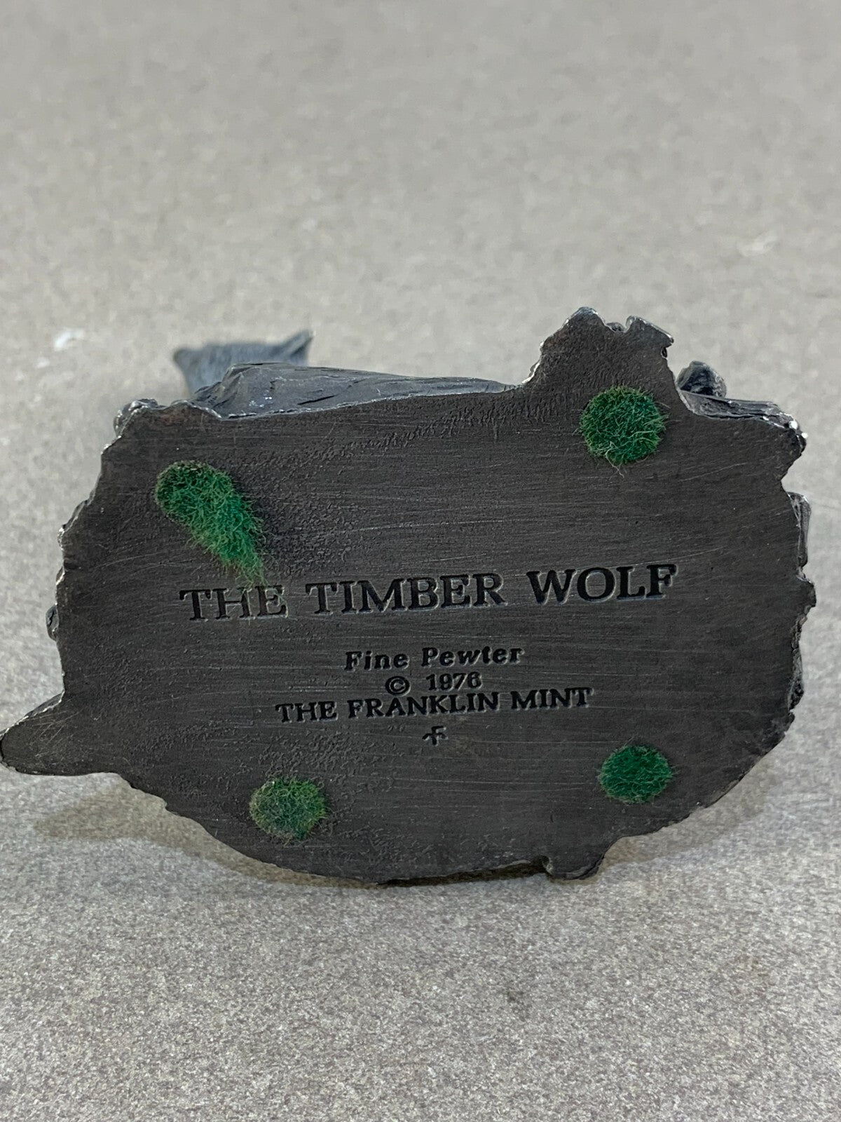Fine Pewter The Timber Wolf by Franklin Mint Signed by Artist R. Berg