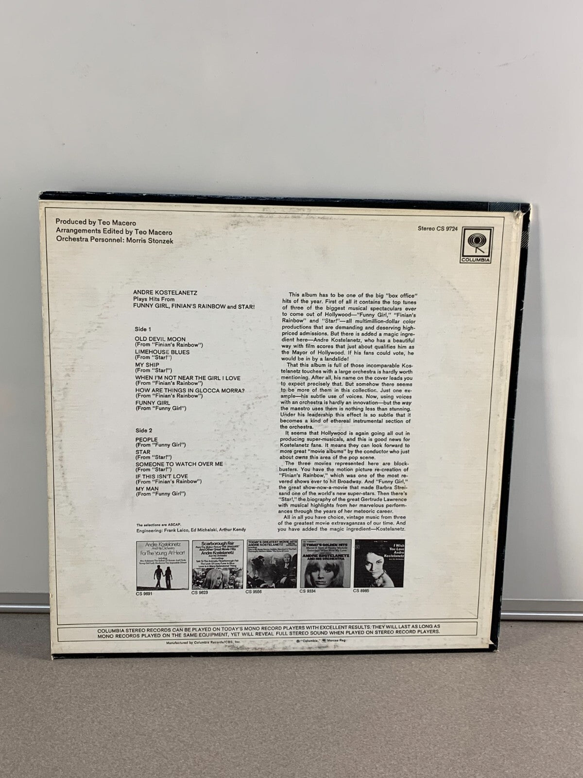 ANDRE KOSTELANETZ: Plays Hits Funny Girl COLUMBIA Reel to Reel Tape