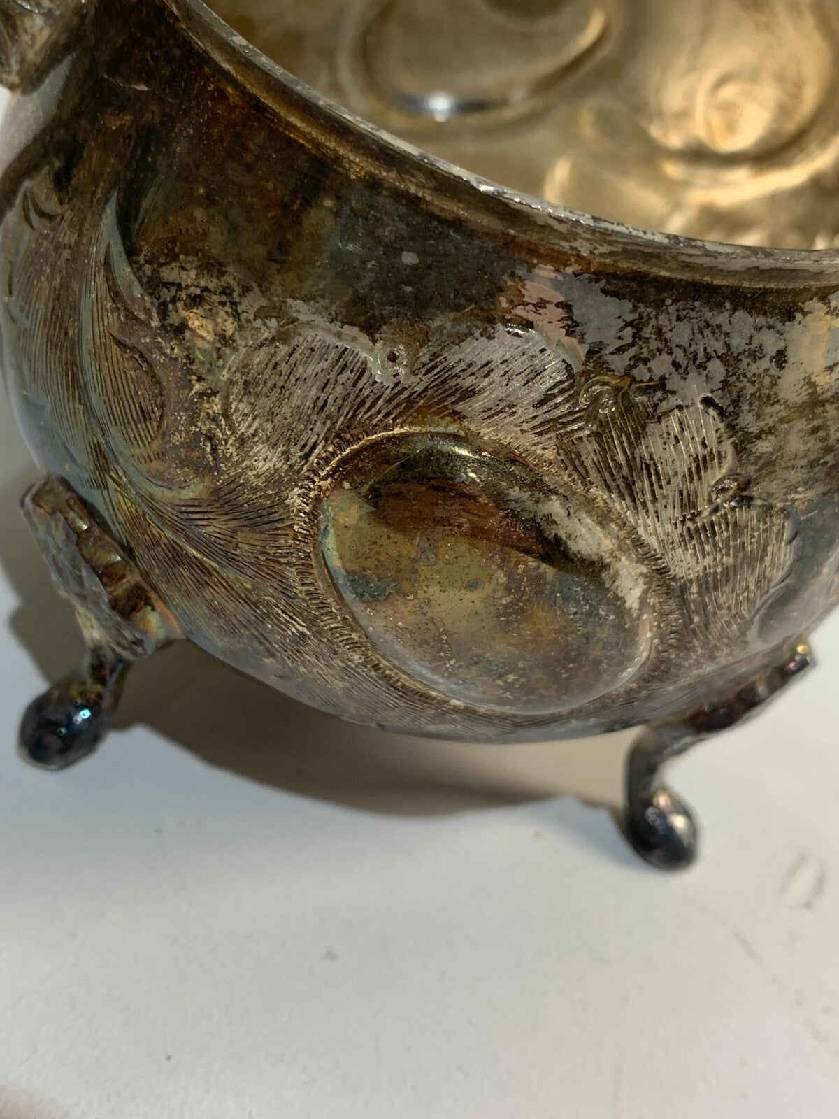 Antique Vintage Ghiouane Fes Silverplated Footed