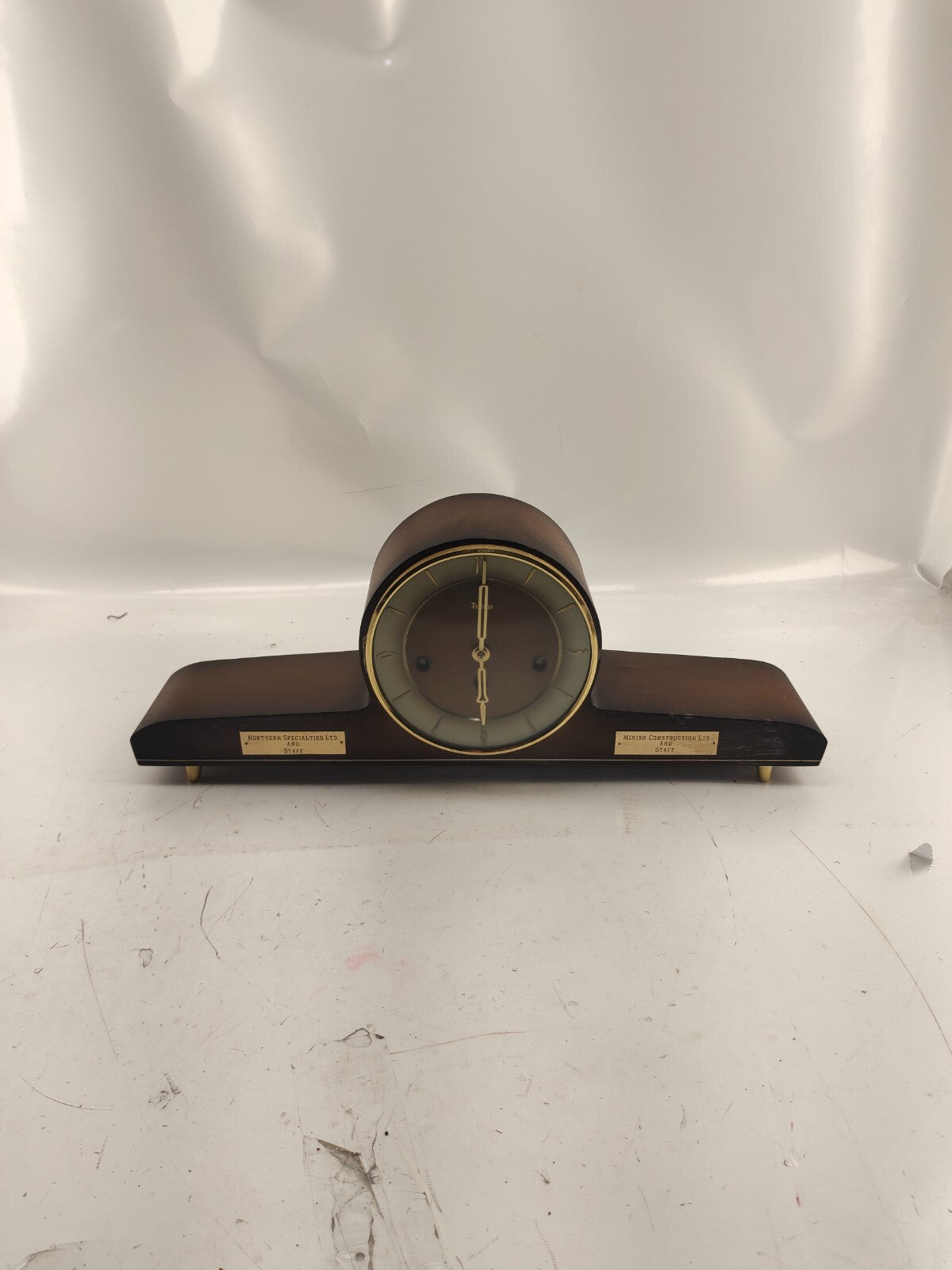 Rare Beautiful Later Art Deco Junghans Chiming Mantel Clock with balance wheel