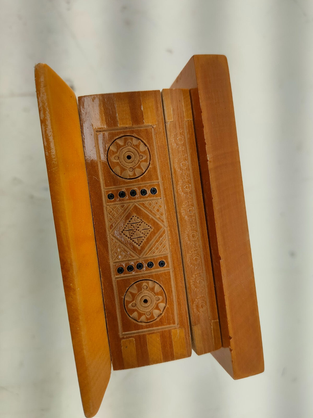 Rare vintage antique old wooden carving Ukraine box