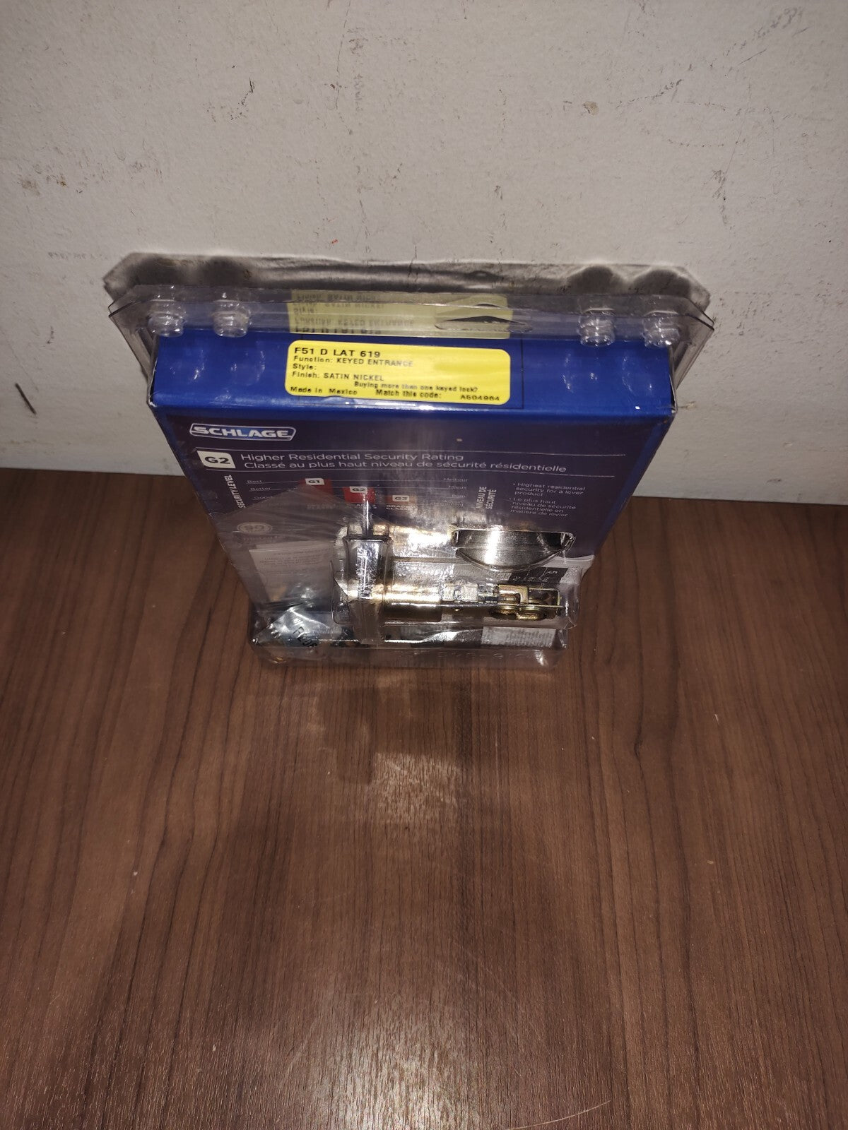 Schlage F51DLAT619ADD Schlage F51-LAT-ADD Latitude Single Cylinder Keyed - 1