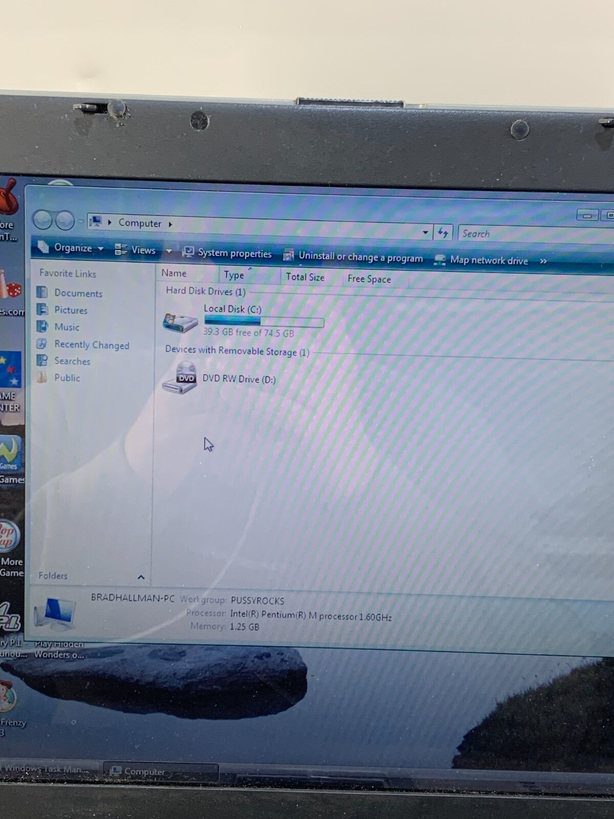 Acer Aspire 1640 Series, Intel Centrino Laptop, Windows 7, No battery