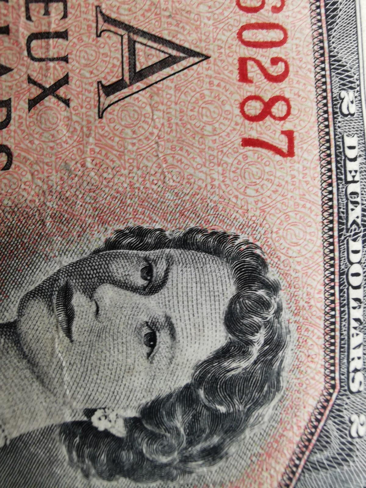 1954 Canadian 2 dollar bill.
