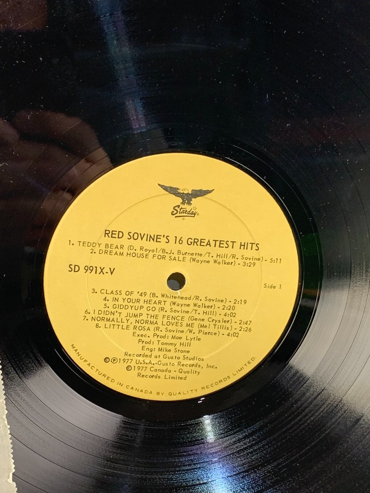 1977 RED SOVINE Greatest Hits LP Gusto-Starday SD-991X Shrink Country