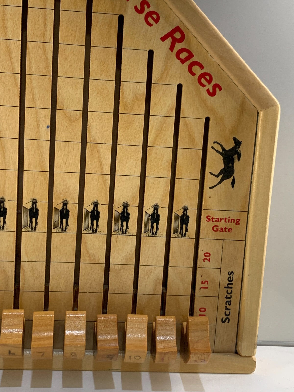 Vintage horse racing wooden game board rascal toys