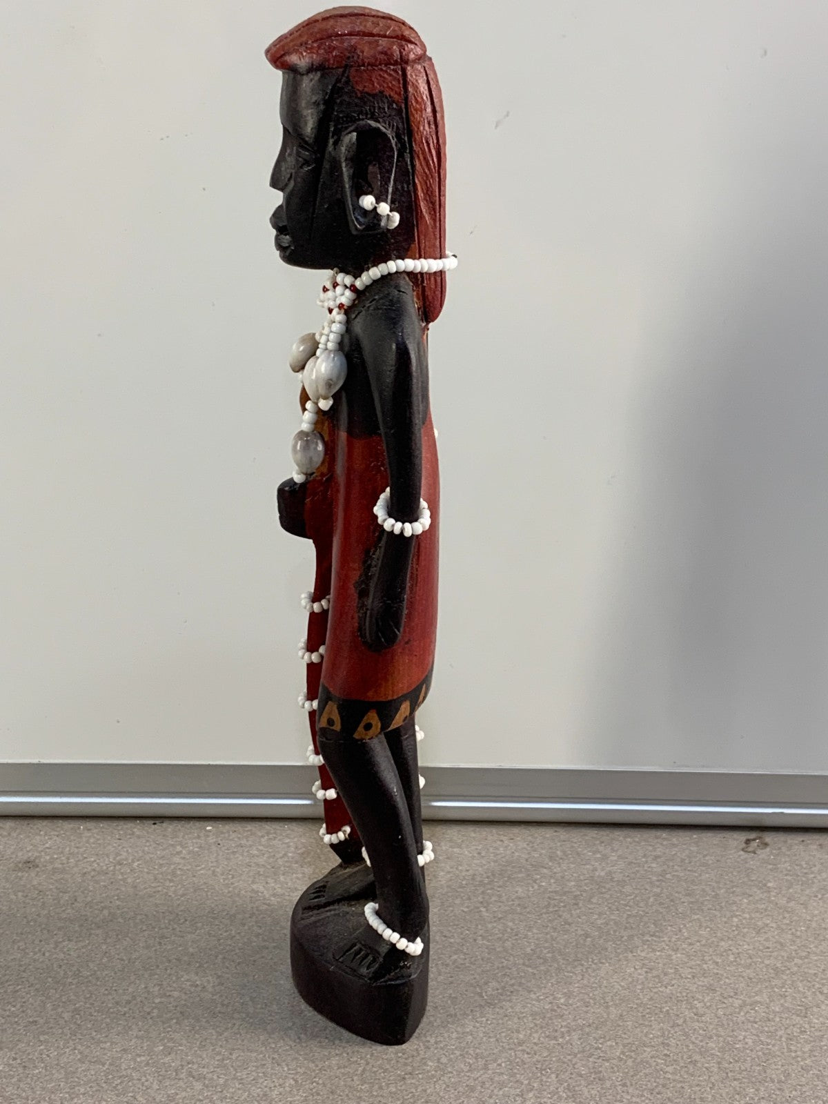 African Art - Maasai Warrior Hand Carved Wood Statue Sculpture.